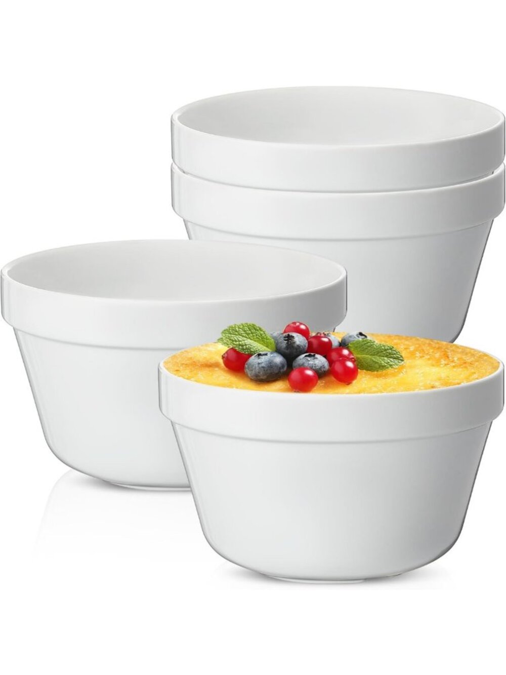 4-Piece 32oz White Ceramic Bowls Set - Ovenproof Dessert, Soup, Ramen & Cereal